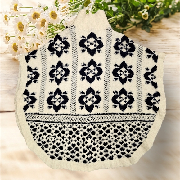 Gap Half Zip Poncho Navy/Cream XS/S - Picture 2 of 5